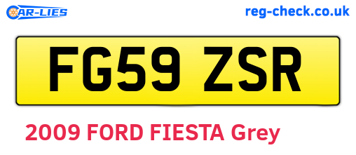 FG59ZSR are the vehicle registration plates.