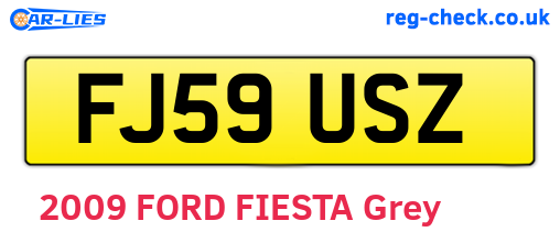 FJ59USZ are the vehicle registration plates.