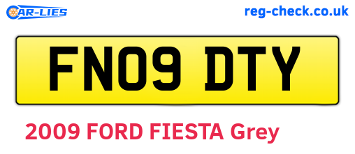 FN09DTY are the vehicle registration plates.
