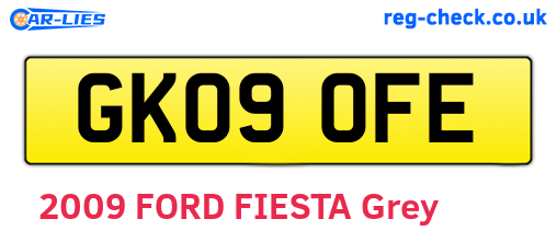 GK09OFE are the vehicle registration plates.