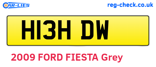 H13HDW are the vehicle registration plates.