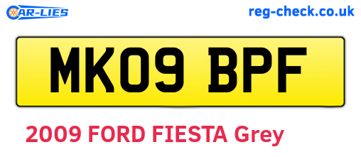 MK09BPF are the vehicle registration plates.