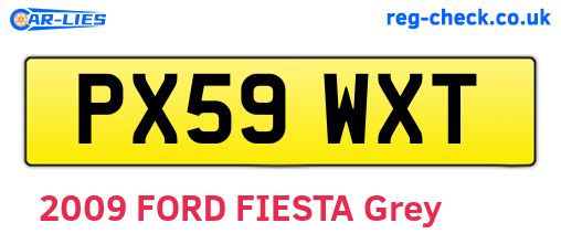 PX59WXT are the vehicle registration plates.