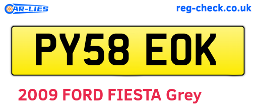 PY58EOK are the vehicle registration plates.