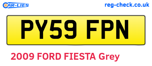 PY59FPN are the vehicle registration plates.