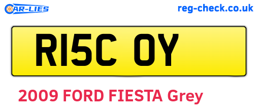 R15COY are the vehicle registration plates.