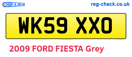 WK59XXO are the vehicle registration plates.