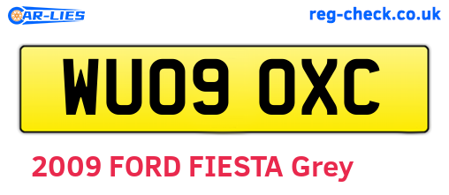 WU09OXC are the vehicle registration plates.