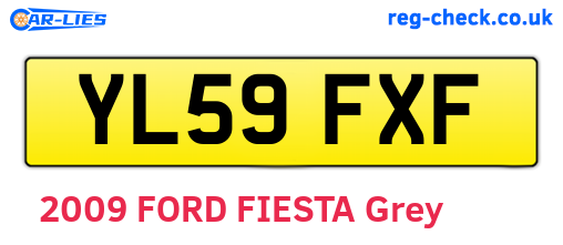 YL59FXF are the vehicle registration plates.
