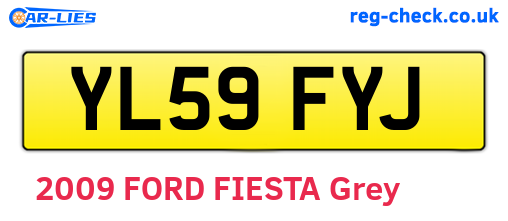 YL59FYJ are the vehicle registration plates.