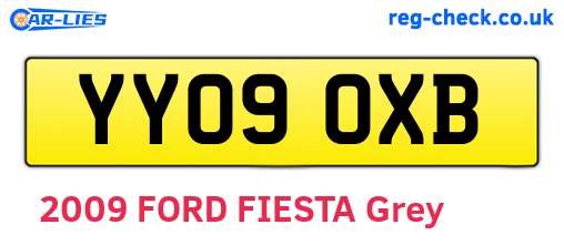 YY09OXB are the vehicle registration plates.