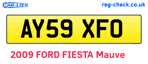 AY59XFO are the vehicle registration plates.