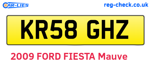 KR58GHZ are the vehicle registration plates.