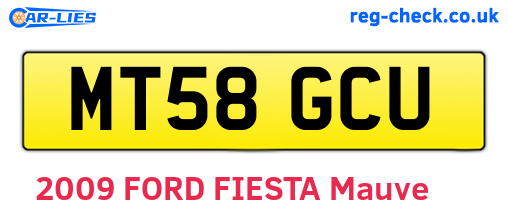 MT58GCU are the vehicle registration plates.