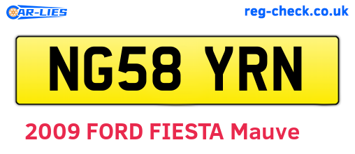 NG58YRN are the vehicle registration plates.