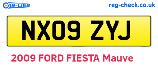 NX09ZYJ are the vehicle registration plates.