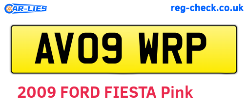 AV09WRP are the vehicle registration plates.