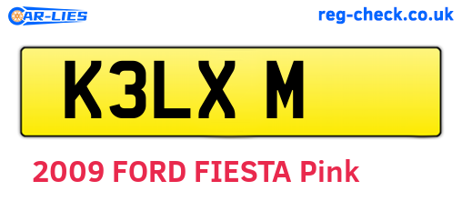 K3LXM are the vehicle registration plates.