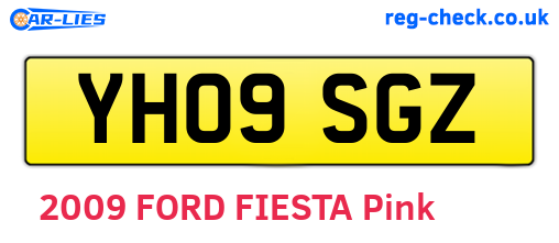 YH09SGZ are the vehicle registration plates.