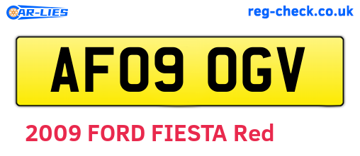 AF09OGV are the vehicle registration plates.