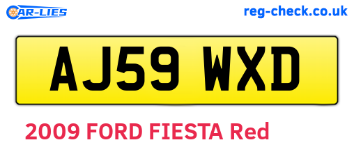 AJ59WXD are the vehicle registration plates.