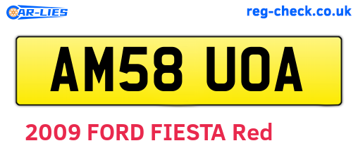 AM58UOA are the vehicle registration plates.