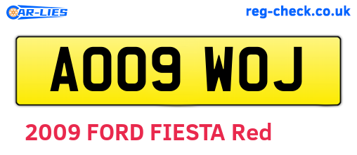 AO09WOJ are the vehicle registration plates.