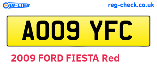 AO09YFC are the vehicle registration plates.