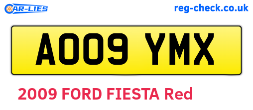 AO09YMX are the vehicle registration plates.