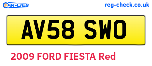 AV58SWO are the vehicle registration plates.