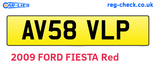 AV58VLP are the vehicle registration plates.