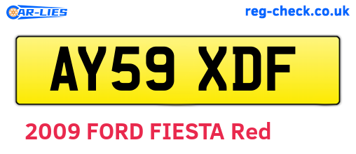 AY59XDF are the vehicle registration plates.