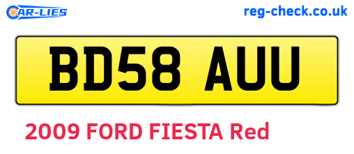 BD58AUU are the vehicle registration plates.