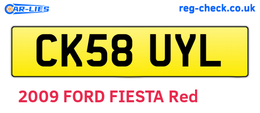 CK58UYL are the vehicle registration plates.
