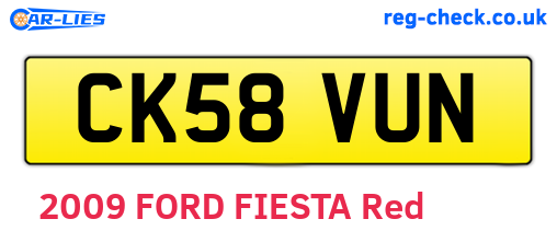 CK58VUN are the vehicle registration plates.