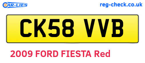CK58VVB are the vehicle registration plates.