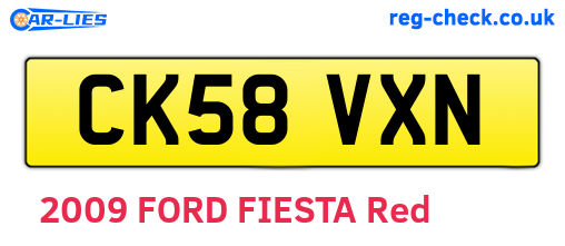 CK58VXN are the vehicle registration plates.