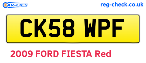 CK58WPF are the vehicle registration plates.