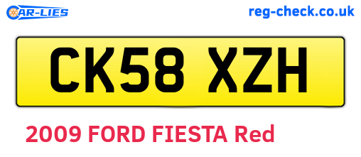 CK58XZH are the vehicle registration plates.