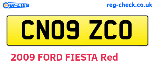 CN09ZCO are the vehicle registration plates.