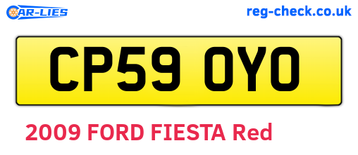 CP59OYO are the vehicle registration plates.