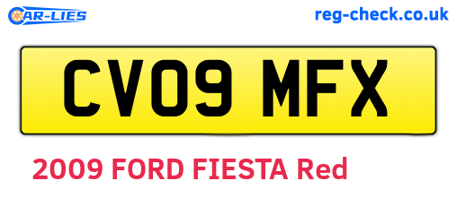 CV09MFX are the vehicle registration plates.