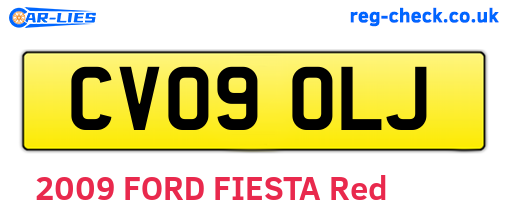 CV09OLJ are the vehicle registration plates.
