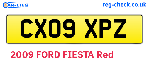CX09XPZ are the vehicle registration plates.