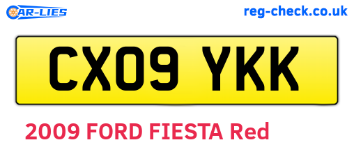 CX09YKK are the vehicle registration plates.