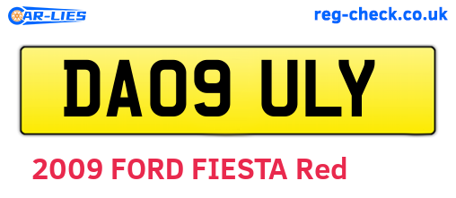 DA09ULY are the vehicle registration plates.
