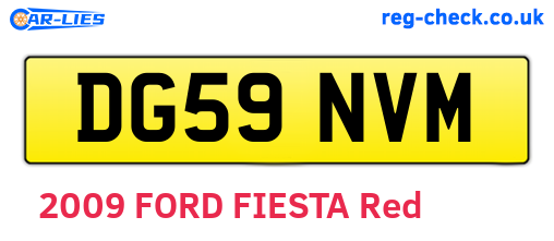 DG59NVM are the vehicle registration plates.