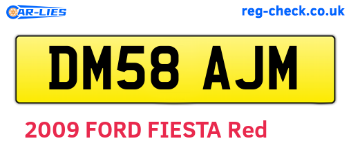 DM58AJM are the vehicle registration plates.