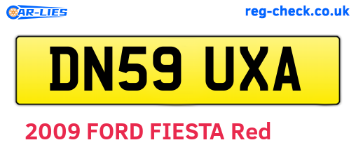 DN59UXA are the vehicle registration plates.