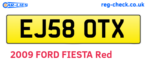 EJ58OTX are the vehicle registration plates.